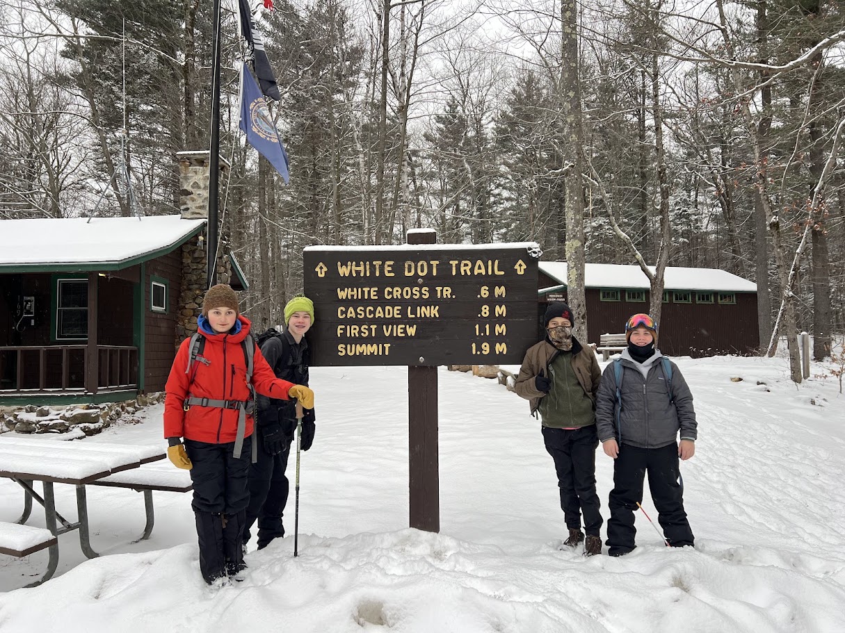 Scouts at the Mount Monadnock trailhead before the hike.